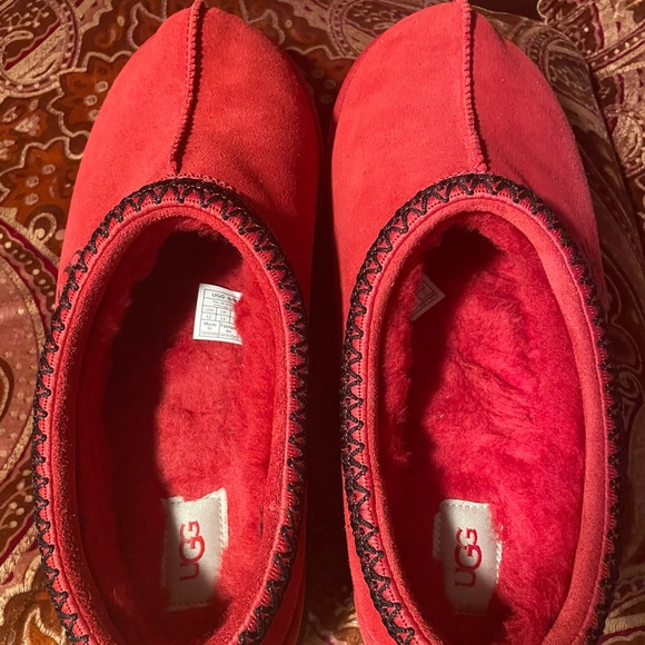 ***SOLD**UGG Tasman Mens Size 12 Samba Red Suede Comfort Slip On - Picture 8 of 14